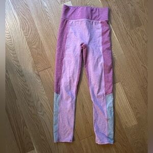 We Over Me Pink and Gray Leggings